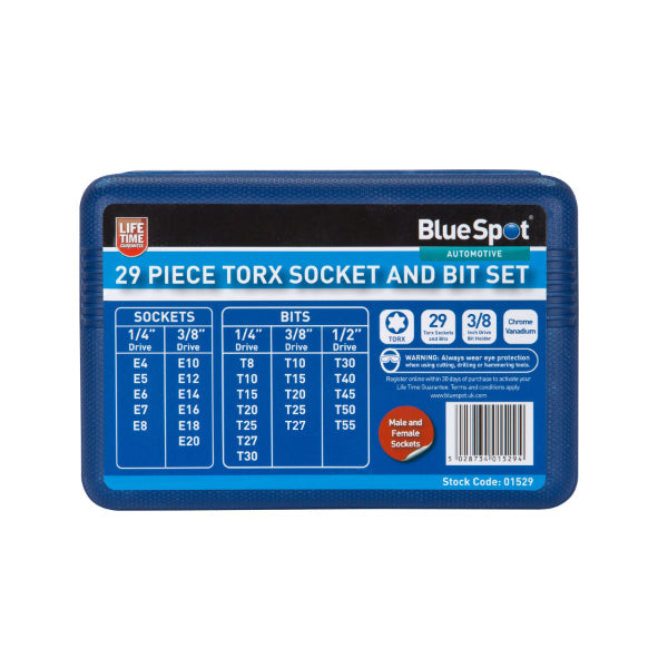 Blue Spot Tools 29 Pce Torx Socket & Bit Set