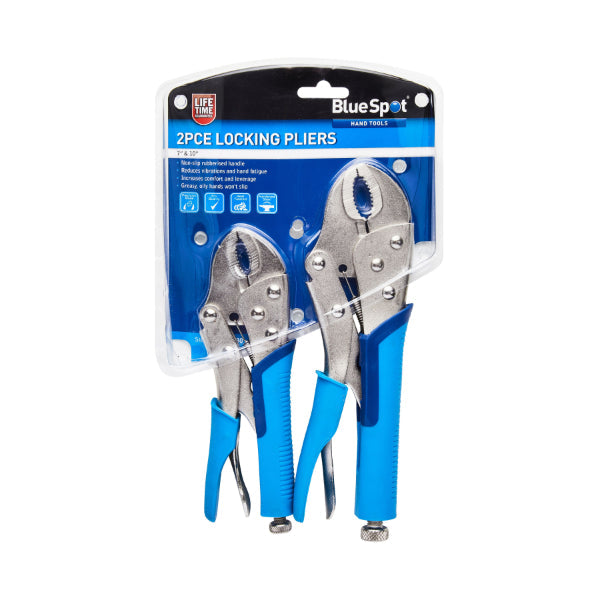 Blue Spot Tools 2 Pce Soft Grip Non-Slip Locking Pliers