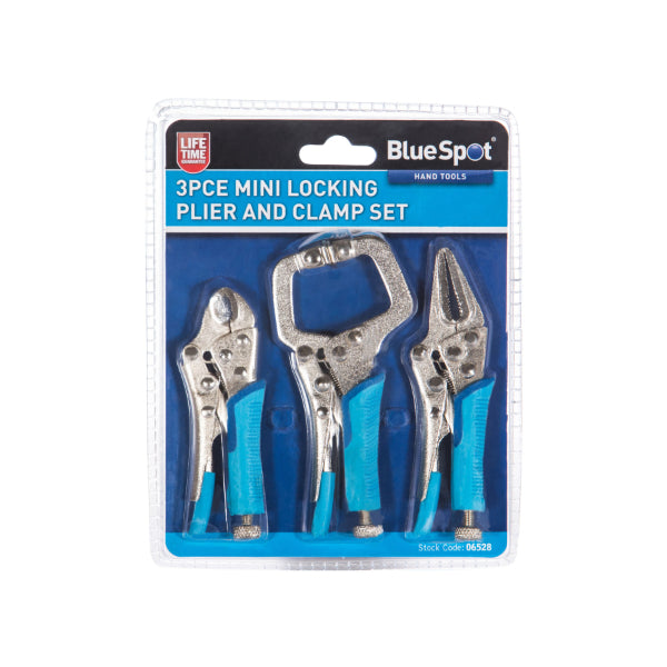 Blue Spot Tools 3PCE Mini Locking Plier and Clamp Set