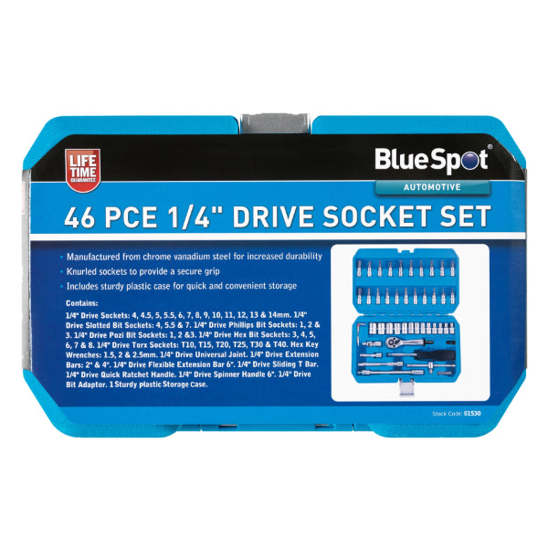 Blue Spot Tools 46 Pce 1/4" Drive Socket Set