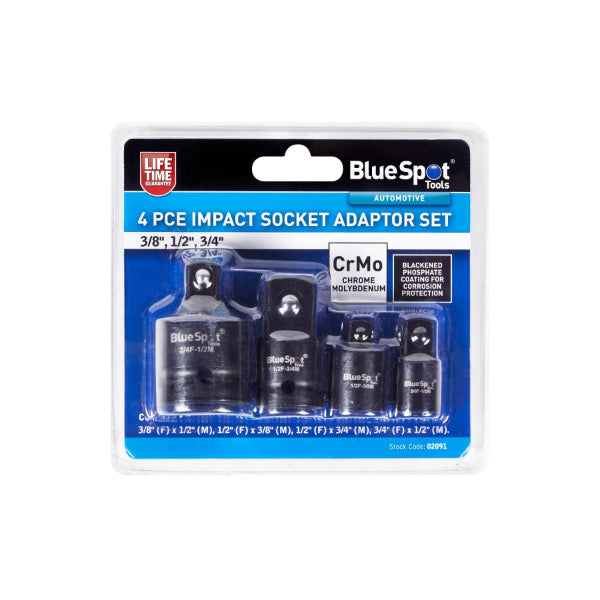 Blue Spot Tools 4 PCE Impact Socket Adaptor Set (3/8", 1/2", 3/4")