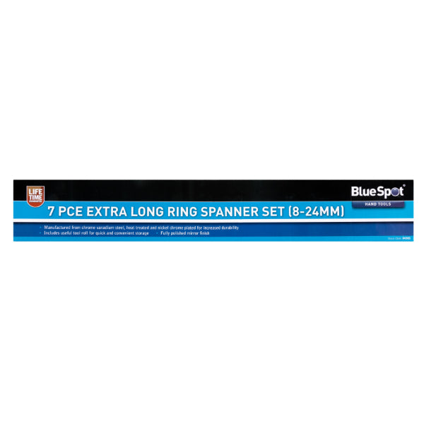 Blue Spot Tools 7Pce Extra Long Double Ended Ring Aviation Spanners