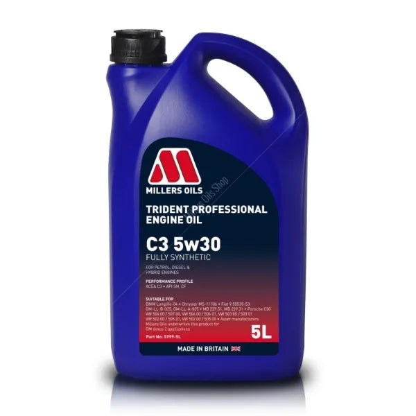 Millers Oils Trident Professional C3 5W30 Fully Synthetic Engine Oil 5L