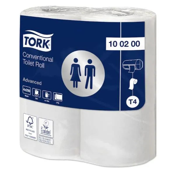 Tork 2 Ply Advanced Toilet Rolls - White - 36 Rolls of 200 Sheets