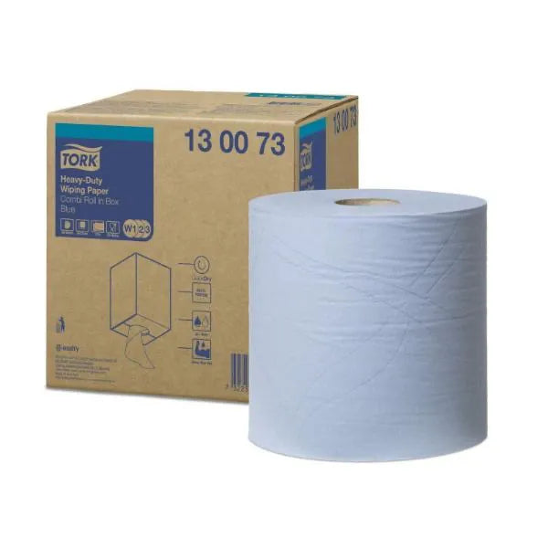 Tork 2 Ply Premium Heavy Duty Wiping Paper - Blue - 170m Combi Roll